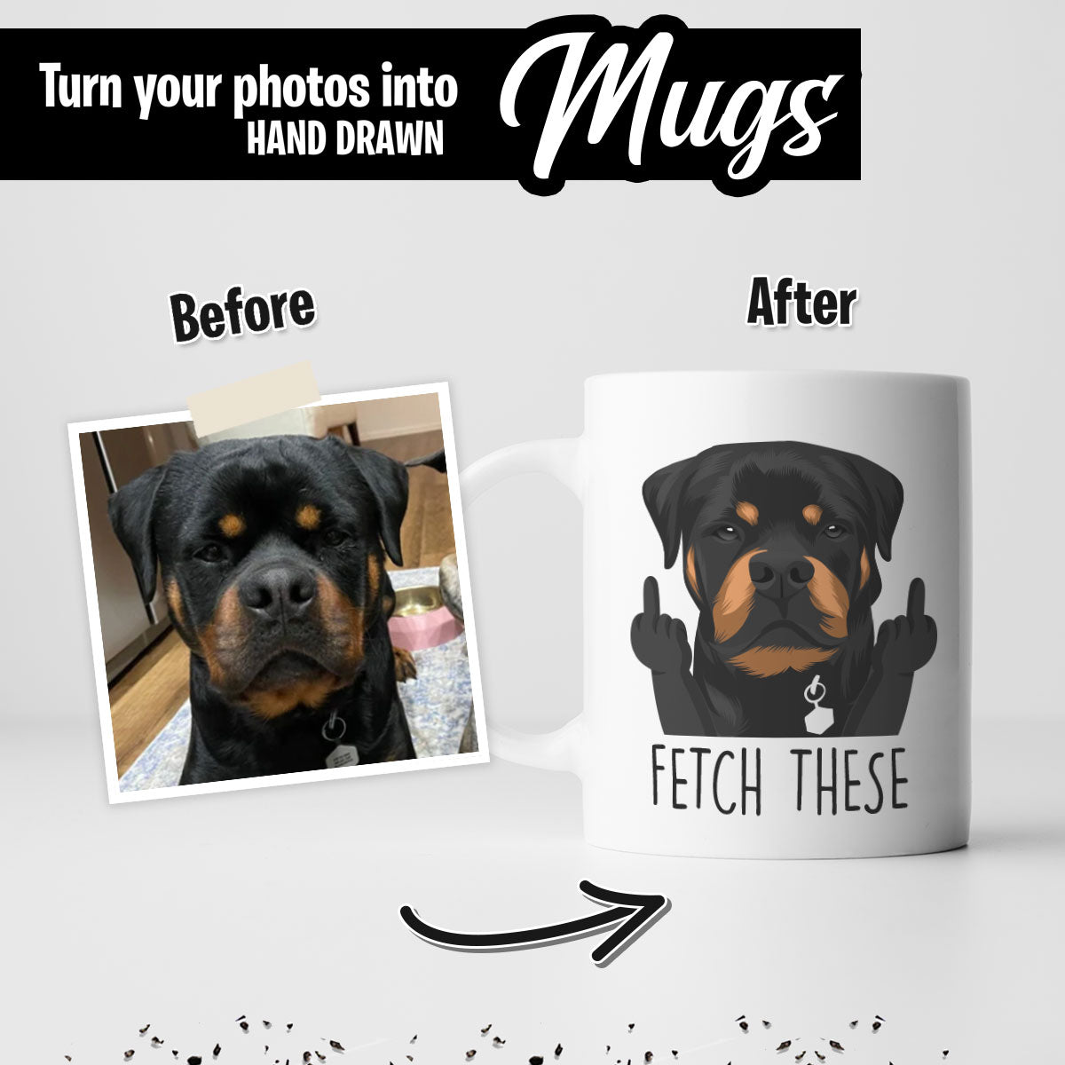 "Fetch These" Funny Custom Dog Mug