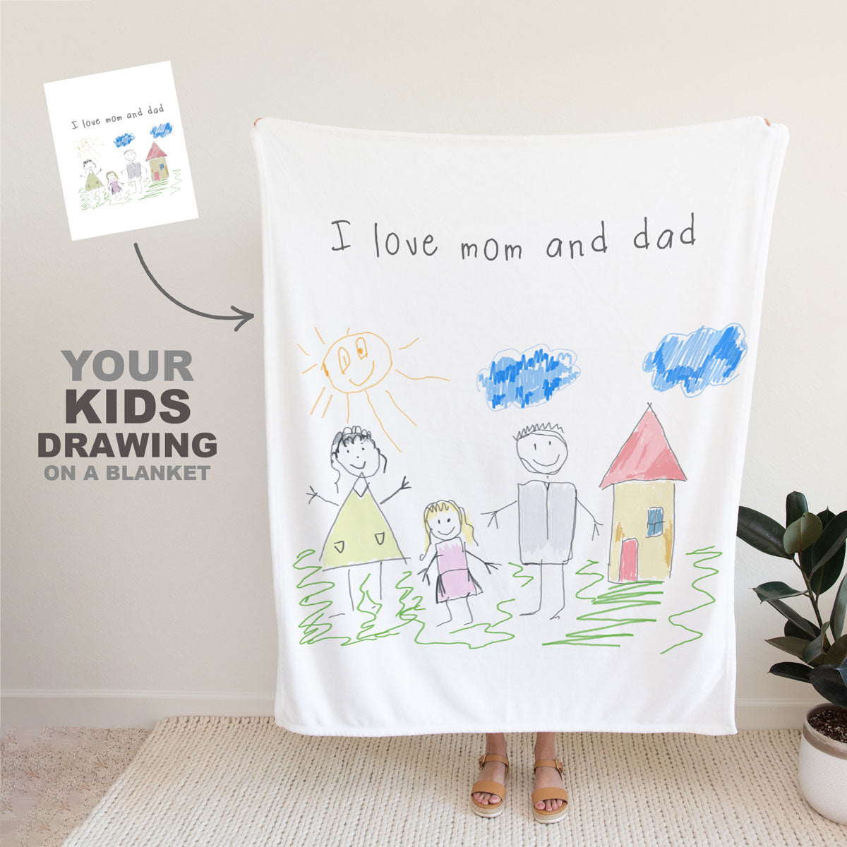 Custom Childs Drawing Blanket