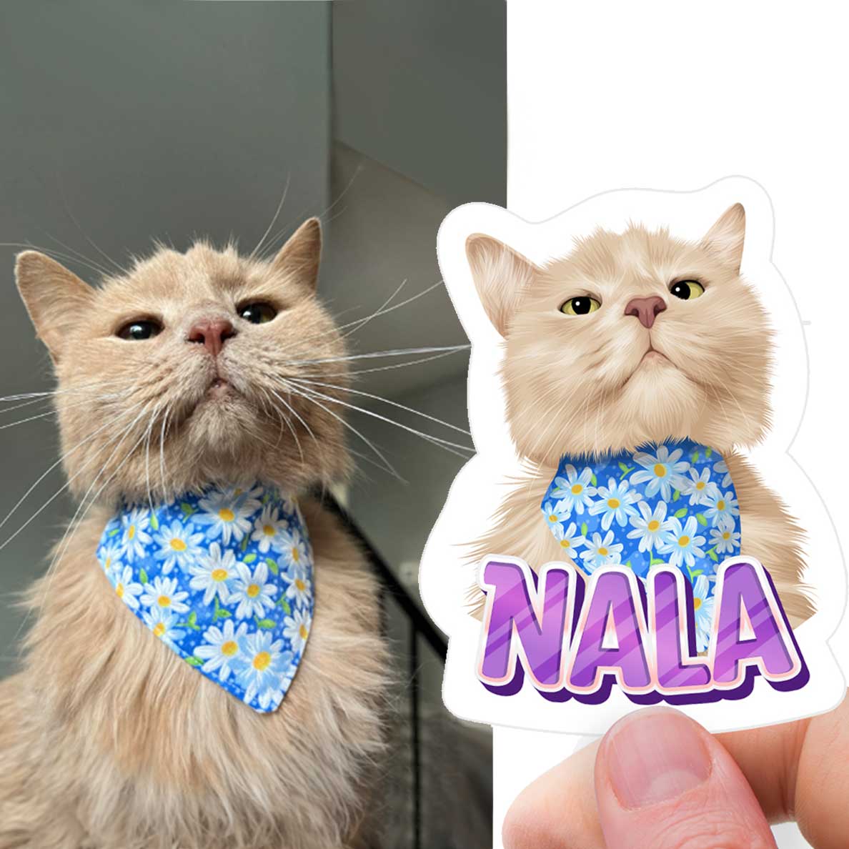 Custom Cat Portrait Stickers