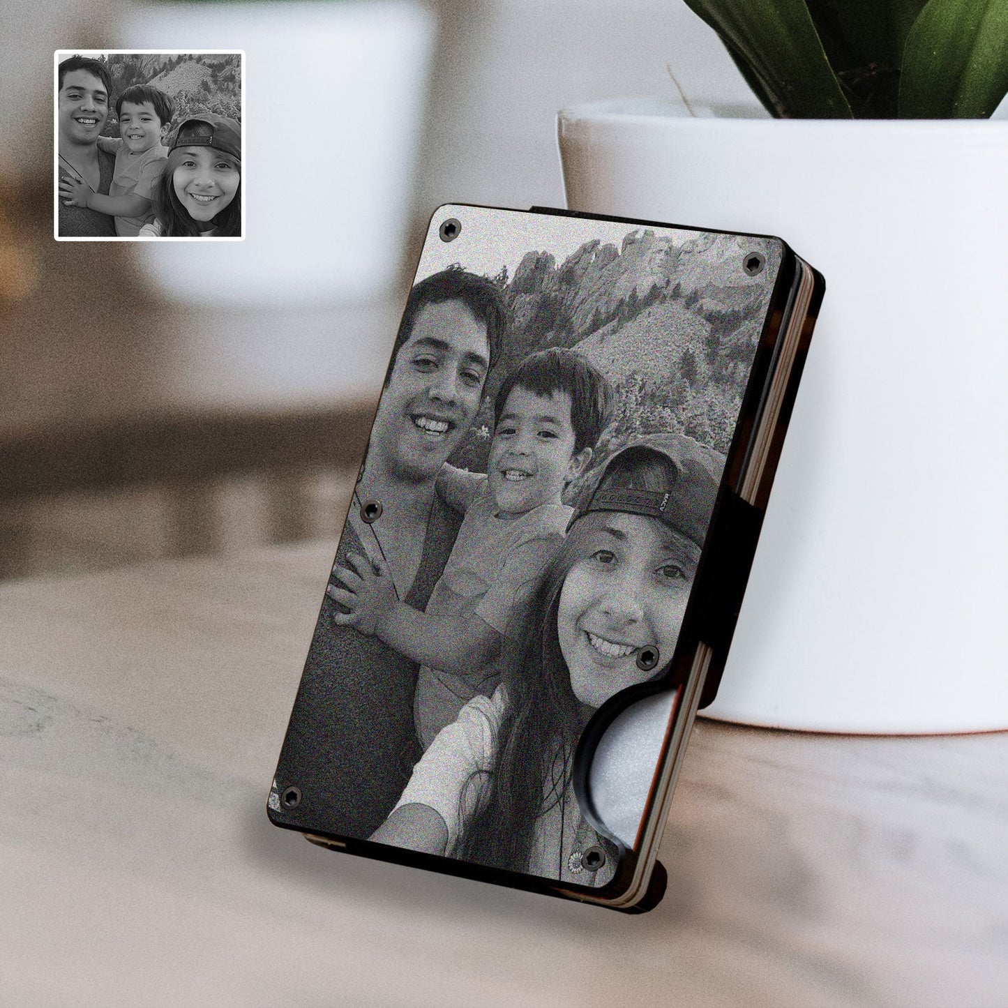 Engraved Photo Minimalist Wallet