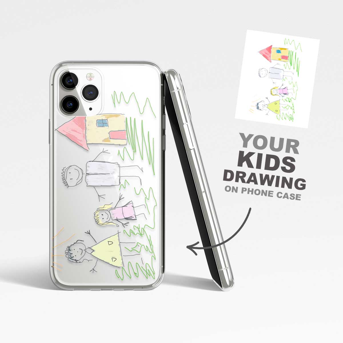 Custom Kids Drawing Clear Case